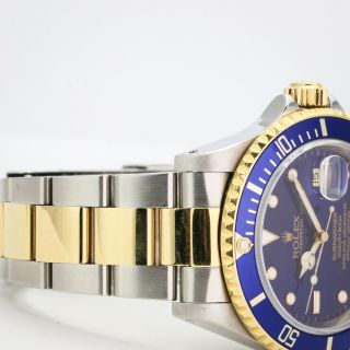 Rolex Watch Men ' s 40mm Submariner 16613 18K Gold and Steel Blue Insert and Dial 8