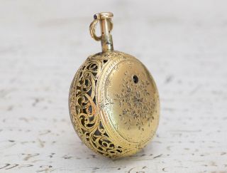 British ENAMEL PAINTING REPEATER Gold PAIR CASE Verge Fusee Antique Pocket Watch 10