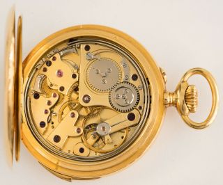 Interesting French? 18k gold 1/4 quarter repeater pocket watch 3