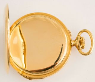 Interesting French? 18k gold 1/4 quarter repeater pocket watch 4