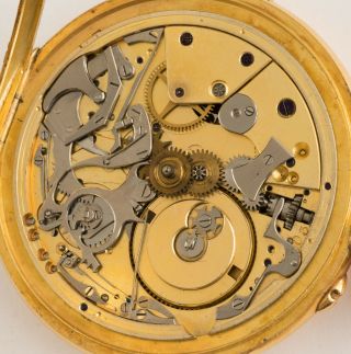 Interesting French? 18k gold 1/4 quarter repeater pocket watch 7