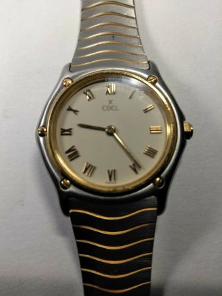 Ladies Ebel Wave 18k Gold And Stainless Steel Swiss Made 25mm Need A Battery