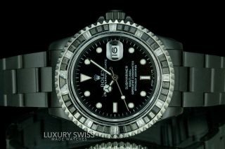 Rolex Watch Men ' s 40mm Submariner Steel 16610 Black Dial Diamond Bezel PVD/DLC 2