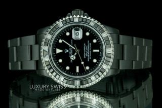 Rolex Watch Men ' s 40mm Submariner Steel 16610 Black Dial Diamond Bezel PVD/DLC 4