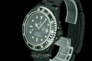 Rolex Watch Men ' s 40mm Submariner Steel 16610 Black Dial Diamond Bezel PVD/DLC 6