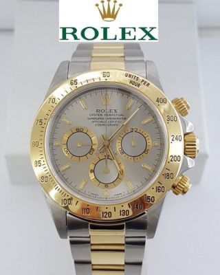 Rolex Daytona Zenith 16523 18k Yellow Gold Stainless Two - Tone Watch W/ Box