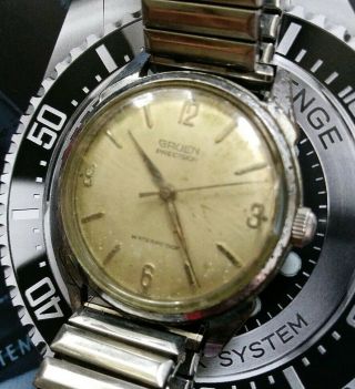 Mens 1960s Gruen Precision 17 Jewels Swiss Made Wrist Watch