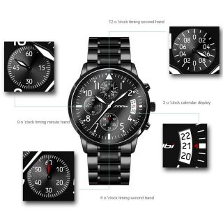 Men ' s Pilot Multifunction Chronograph 40mm Watch Full Stainless Steel Watch 6