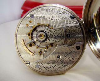 1898 WALTHAM 15 JEWELS Pocket Watch in LIFT OUT CASE Dial - Size 18 - RUNS 11