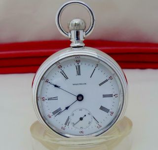 1898 WALTHAM 15 JEWELS Pocket Watch in LIFT OUT CASE Dial - Size 18 - RUNS 2
