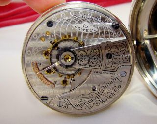 1898 WALTHAM 15 JEWELS Pocket Watch in LIFT OUT CASE Dial - Size 18 - RUNS 9