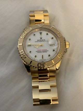 Rolex Yacht - Master 18k Yellow Gold 16628 Papers And Tags Full Bracelet