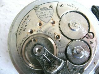2 Star Rare Waltham C.  P.  R Beave Pocket Watch 18s 1892/ 17j/ Chrome Case Runs