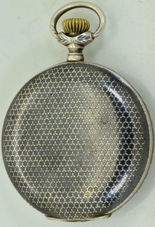 WWI era Imperial Russian officer ' s award silver&Niello watch.  DIGITAL SECONDS 3