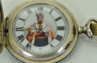 WWI era Imperial Russian officer ' s award silver&Niello watch.  DIGITAL SECONDS 8