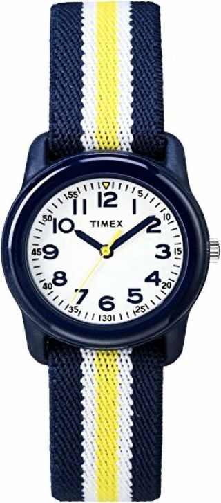 Timex Corporation Boys Time Machines Analog Resin Blue/yellow Stripes