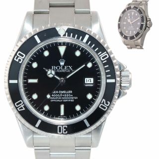 Rolex Sea - Dweller Stainless Steel 16600 40mm Date Black Dive Watch