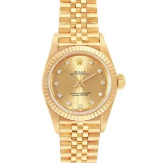 Rolex President No - Date Yellow Gold Diamond Ladies Watch 67198