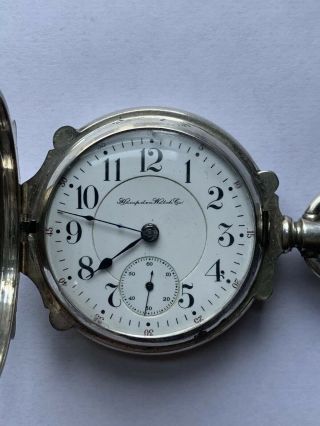 Vintage John Hancock Hampden Watch Co.  Pocket Watch Coin Silver Case 21j