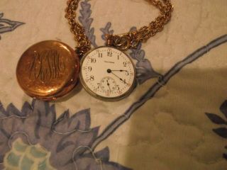 Vintage Waltham 14 K 585 Pocket Watch With Chain
