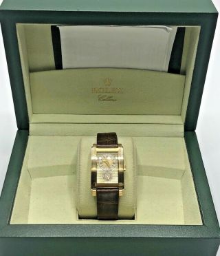18k Rolex Cellini Prince Mens Wristwatch W/ Brown Alligator Leather $15,  000