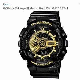 Casio G - Shock Ga - 110gb - 1a Men’s Black And Gold Sports Watch 200m Waterproof