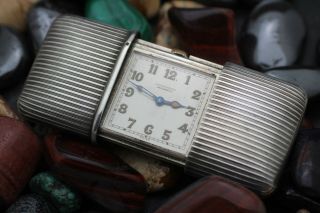 Vintage Movado Factories Chronometre " Ermeto " Sterling Silver Patina