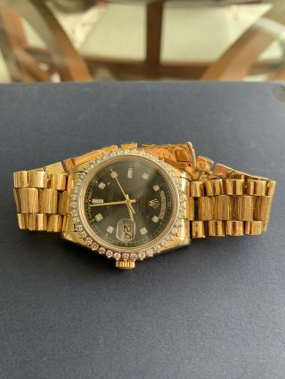 Rolex Men ' s Day Date 18k Yellow Gold Bezel And Dial With Diamonds 5