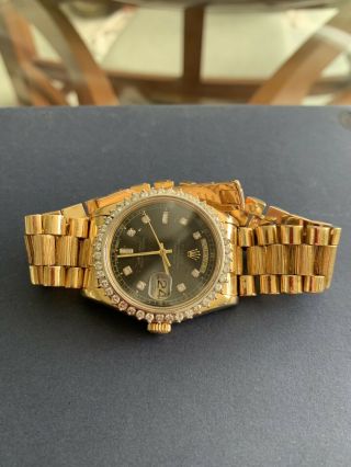 Rolex Men ' s Day Date 18k Yellow Gold Bezel And Dial With Diamonds 6