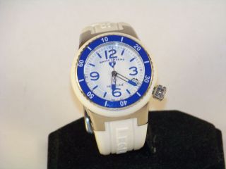 Swiss Legend Neptune Blue & White Silicone Band Watch Battery Great