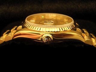 Mens Rolex Solid 18k Gold Day - Date President Watch FACTORY Diamond Dial 18238 4
