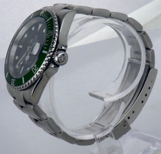 2004 Rolex Submariner Date Green ' Hulk ' 16610 T V LV Stainless Steel 40mm Watch 5