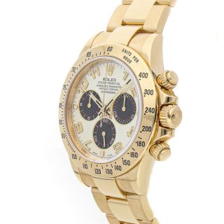 Rolex Daytona Auto 40mm Yellow Gold Mens Oyster Bracelet Watch Chrono 116528 3