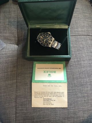 Rare 1966 Vintage Rolex Submariner 5512 Gilt 2 Line Butterfly Rotor Box Papers 3
