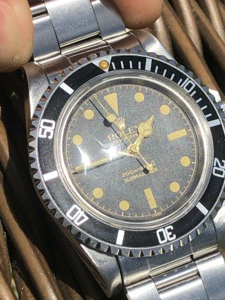 Rare 1966 Vintage Rolex Submariner 5512 Gilt 2 Line Butterfly Rotor Box Papers 5