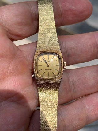 Omega Ladymatic Watch In 14k Yellow Gold