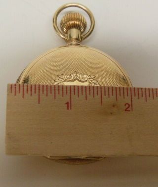 Waltham 1907 Pocket Watch 18s 14k Solid Gold Hunter Case 7 Jewel 10