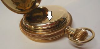 Waltham 1907 Pocket Watch 18s 14k Solid Gold Hunter Case 7 Jewel 11