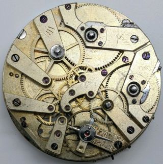 Rare Independent Jump Second Dual Time Watch Movement Runs For Repair