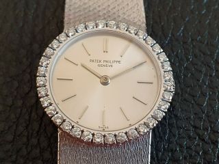 Patek Philippe Calatrava Diamond Bezel 18k White Gold Watch