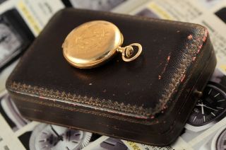 Antique Swiss Patek Philippe Ladies Pocket Watch 32.  8mm 18K Gold 3 Covers 1928 12