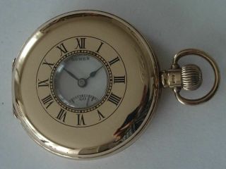 Good Quality 9ct Gold Half Hunter Pocket Watch By Buren Watch Co. ,  15 Jewels