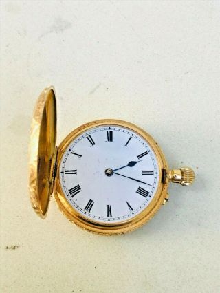 Vintage Stewart Dowson & Co London 18k Engraved Solid Gold Case Pocket Watch