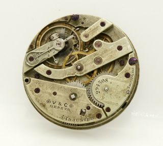 Great 43mm Vacheron Constantin Antique Pocket Watch Movement W/dial Needs Help