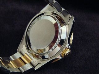 Rolex Submariner Date 18k Yellow Gold & Steel Watch Blue Dial & Bezel Sub 16613 7
