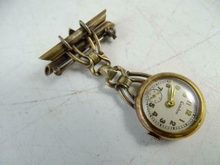 Vintage Pin Brooch Art Deco Watch Ladies 12K Gold Filled Landau Eloga 7 Jewels 2