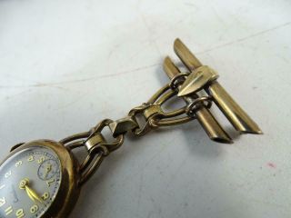 Vintage Pin Brooch Art Deco Watch Ladies 12K Gold Filled Landau Eloga 7 Jewels 3