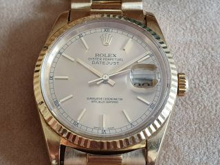 ROLEX OYSTER PERPETUAL DATEJUST 18K Solid Yellow Gold Watch Ref.  16238 2