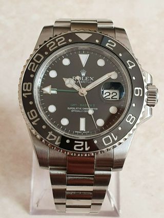 Rolex Oyster Perpetual Date Gmt Master Ii St/steel Watch Ref.  116710