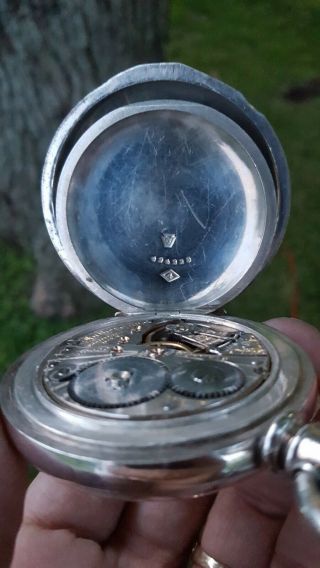 ELGIN FATHER TIME 4oz Coin Silver 21J 18 size Pocket watch Serviced 9